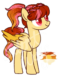 Size: 830x1044 | Tagged: safe, artist:silentwolf-oficial, oc, oc only, pegasus, pony, braid, female, mare, pegasus oc, signature, simple background, smiling, solo, transparent background, two toned wings, watermark, wings