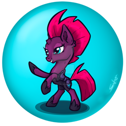 Size: 1280x1280 | Tagged: safe, artist:safizejaart, tempest shadow, pony, unicorn, g4, deviantart watermark, obtrusive watermark, rearing, solo, watermark