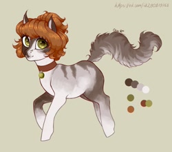 Size: 1097x970 | Tagged: safe, oc, oc only, earth pony, pony, collar, earth pony oc, reference sheet, signature, simple background, solo