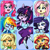 Size: 1800x1800 | Tagged: safe, artist:ameliacostanza, applejack, fluttershy, pinkie pie, rainbow dash, rarity, sci-twi, sunset shimmer, twilight sparkle, equestria girls, g4, bandaid, blue background, blushing, boots, bowtie, bra, bra strap, bracelet, breasts, busty applejack, busty fluttershy, busty pinkie pie, busty sunset shimmer, busty twilight sparkle, chibi, cleavage, clothes, converse, cowboy boots, cowboy hat, cowgirl, cute, dashabetes, devil horn (gesture), diapinkes, digital art, eyeshadow, female, freckles, glasses, happy, hat, humane five, humane seven, humane six, jackabetes, jeans, jewelry, lidded eyes, lipstick, makeup, one eye closed, open mouth, pants, ponied up, pony ears, ponytail, rainbow socks, raribetes, ripped jeans, sassy, shimmerbetes, shoes, shrug, shyabetes, simple background, skirt, smiling, socks, stetson, striped socks, sweatband, tail, twiabetes, underwear, wink