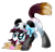 Size: 1280x1219 | Tagged: safe, artist:sorasku, oc, oc only, oc:pandora (pandorasia), bear, panda, panda pony, pony, behaving like a dog, female, heart, mare, simple background, solo, transparent background