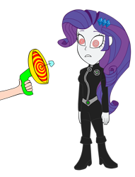 Size: 1462x1914 | Tagged: safe, artist:jerrydestrtoyer, rarity, equestria girls, g4, beautiful gorgeous, black sclera, clothes, female, hypno eyes, hypno-beam, hypnosis, hypnotized, mind control, offscreen character, simple background, swirly eyes, the adventures of jimmy neutron: boy genius, transparent background
