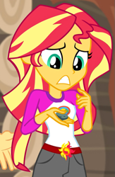 Size: 449x690 | Tagged: safe, screencap, sunset shimmer, equestria girls, g4, legend of everfree - bloopers, my little pony equestria girls: legend of everfree, cropped, solo