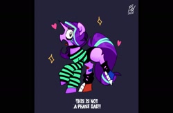 Size: 1643x1080 | Tagged: safe, artist:opossum-stuff, starlight glimmer, pony, unicorn, g4, choker, clothes, converse, dialogue, emo, it's not a phase, open mouth, shoes, solo, teenage glimmer, teenager