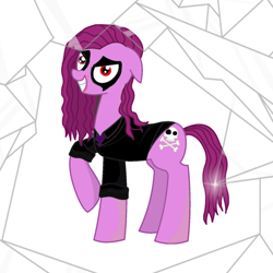 Size: 598x598 | Tagged: safe, edit, editor:soulless pinkamena, vector edit, oc, oc:soulless pinkamena, angry, broken glass, chaos, edgy, smiling at you, vector