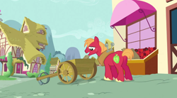 Size: 854x470 | Tagged: safe, screencap, big macintosh, earth pony, pony, g4, spike at your service, big backintosh, butt, male, plot, solo, stallion, wagon