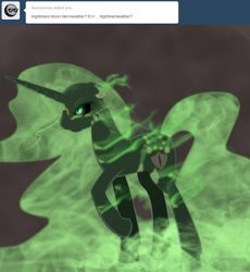 Size: 884x960 | Tagged: safe, artist:askmerriweatherauthor, oc, oc only, oc:merriweather, pony, ask merriweather, nightmarified, solo