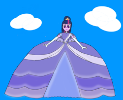 Size: 2057x1669 | Tagged: safe, artist:recommender440, twilight sparkle, equestria girls, g4, the last problem, clothes, coronation dress, dress, equestria girls-ified, gown, impossibly large dress, parachute dress, paraskirt, request, second coronation dress, solo
