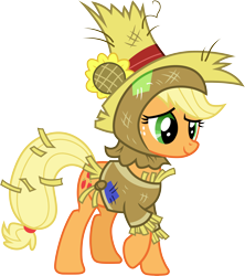 Size: 3000x3381 | Tagged: safe, artist:cloudy glow, applejack, earth pony, pony, g4, luna eclipsed, .ai available, high res, scarecrow, simple background, solo, transparent background, vector