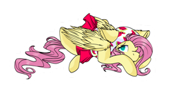 Size: 1024x583 | Tagged: safe, artist:different15, fluttershy, pegasus, pony, g4, clothes, cute, dress, ear fluff, female, floppy ears, folded wings, hoodie, looking at you, looking up, lying down, mare, outline, prone, shyabetes, simple background, solo, three quarter view, transparent background, white outline, wings