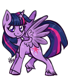 Size: 1123x1280 | Tagged: safe, artist:hannahtailz, twilight sparkle, alicorn, pony, g4, female, looking at you, mare, no pupils, simple background, solo, spread wings, transparent background, twilight sparkle (alicorn), unshorn fetlocks, wings