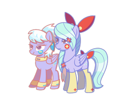 Size: 1002x797 | Tagged: safe, artist:kb-gamerartist, cloudchaser, flitter, minun, pegasus, plusle, pony, g4, anklet, bow, bracelet, choker, clothes, cosplay, costume, crossover, duo, ear piercing, earring, female, hair bow, hairclip, halloween, halloween costume, holiday, jewelry, mare, necklace, nightmare night, nightmare night costume, piercing, pokémon, raised eyebrow, siblings, simple background, sisters, socks, tail bow, transparent background, twins, wristband