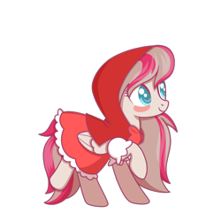 Size: 894x894 | Tagged: safe, artist:kb-gamerartist, angel wings, pegasus, pony, g4, blushing, cloak, clothes, costume, cute, female, halloween, halloween costume, holiday, little red riding hood, mare, nightmare night, nightmare night costume, raised hoof, raised leg, robe, simple background, solo, transparent background