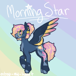 Size: 2000x2000 | Tagged: safe, artist:haru.why, oc, oc only, oc:morning star, pegasus, pony, abstract background, glasses, high res, pegasus oc, solo, wings