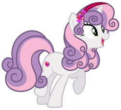 Size: 1529x1387 | Tagged: safe, artist:whiteplumage233, sweetie belle, pony, unicorn, g4, cutie mark, female, hairband, mare, older, older sweetie belle, simple background, solo, the cmc's cutie marks, transparent background