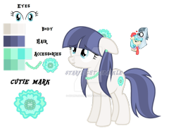 Size: 1280x1004 | Tagged: safe, artist:starflightmlp, coco pommel, silver shill, oc, oc:material bio, pony, g4, floppy ears, jewelry, necklace, offspring, parent:coco pommel, parent:silver shill, parents:cocoshill, pearl necklace, reference sheet, simple background, transparent background