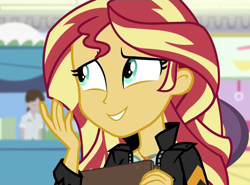 Size: 1456x1076 | Tagged: safe, screencap, sunset shimmer, equestria girls, equestria girls specials, g4, my little pony equestria girls: mirror magic, book, cropped, solo