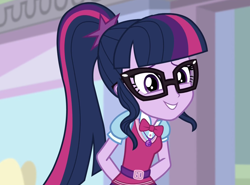 Size: 1392x1030 | Tagged: safe, screencap, sci-twi, twilight sparkle, equestria girls, equestria girls specials, g4, my little pony equestria girls: mirror magic, cropped, cute, solo