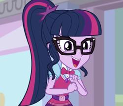 Size: 1236x1074 | Tagged: safe, screencap, sci-twi, twilight sparkle, equestria girls, equestria girls specials, g4, my little pony equestria girls: mirror magic, cropped, geode of telekinesis, magical geodes, solo