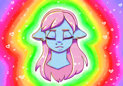 Size: 5905x4133 | Tagged: safe, artist:livzkat, oc, oc only, oc:dipper, pegasus, pony, bust, colors, female, heart, mare, neon, portrait, rainbow, solo, trippy
