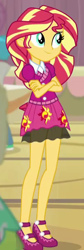 Size: 208x616 | Tagged: safe, screencap, sunset shimmer, equestria girls, friendship games, g4, cropped, friendship games bloopers, school spirit, solo focus