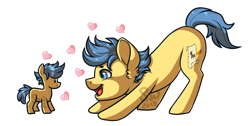 Size: 936x473 | Tagged: safe, artist:silentwolf-oficial, oc, oc only, earth pony, pony, earth pony oc, heart, open mouth, plushie, signature, simple background, smiling, transparent background, watermark
