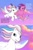 Size: 640x964 | Tagged: safe, screencap, skywishes, star catcher, butterfly, earth pony, pegasus, pony, dancing in the clouds, g3, female, flying, lidded eyes, looking at each other, mare, smiling, talking, template, windswept mane