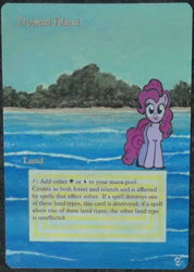 Size: 1041x1461 | Tagged: artist needed, safe, pinkie pie, g4, crossover, customized toy, irl, island, magic the gathering, photo, toy