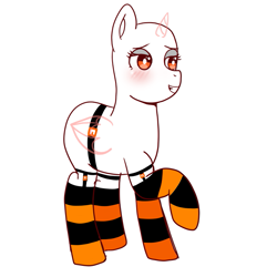Size: 667x667 | Tagged: safe, artist:yumomochan, pony, auction, clothes, commission, halloween, holiday, simple background, sketch, socks, solo, striped socks, white background, ych sketch, your character here