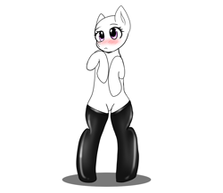 Size: 1000x867 | Tagged: safe, artist:yumomochan, auction, bipedal, blushing, clothes, commission, latex, latex socks, sketch, socks, standing, standing on two hooves, ych sketch, your character here