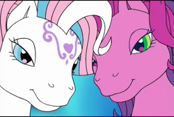Size: 720x486 | Tagged: safe, screencap, skywishes, star catcher, earth pony, pegasus, pony, dancing in the clouds, g3, bedroom eyes, female, mare, out of context