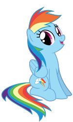 Size: 2458x4097 | Tagged: safe, artist:dashyoshi, rainbow dash, pegasus, pony, g4, looking at you, simple background, sitting, solo, transparent background, vector