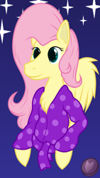 Size: 2880x5120 | Tagged: safe, artist:terminalhash, fluttershy, pegasus, pony, g4, clothes, night, solo