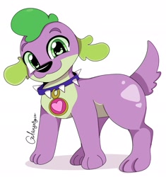 Size: 1924x2048 | Tagged: safe, artist:galaxynightt, spike, dog, equestria girls, g4, cute, looking at you, male, simple background, solo, spikabetes, spike the dog, white background