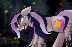 Size: 2900x1900 | Tagged: safe, artist:astarlitstudios, oc, oc only, oc:starlit nightcast, pony, unicorn, angry, crying, female, forest, freckles, german, long hair, mare, scenery, solo, vent art