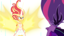 Size: 1920x1080 | Tagged: safe, screencap, sci-twi, sunset shimmer, twilight sparkle, equestria girls, g4, my little pony equestria girls: friendship games, bare shoulders, daydream shimmer, midnight sparkle, sleeveless, strapless