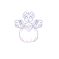 Size: 5000x5000 | Tagged: safe, oc, alicorn, earth pony, pegasus, pony, unicorn, :p, chibi, commission, pumpkin, tongue out, wings, ych sketch, your character here