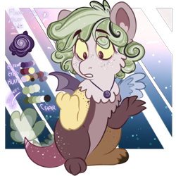 Size: 768x768 | Tagged: safe, artist:fluttershyfilly-yay, oc, oc only, oc:charis, hybrid, interspecies offspring, magical threesome spawn, multiple parents, offspring, parent:discord, parent:fluttershy, parent:spike, parents:flutterspikecord, reference sheet, solo