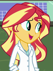 Size: 499x669 | Tagged: safe, screencap, sunset shimmer, equestria girls, g4, my little pony equestria girls: friendship games, the science of magic, cropped, solo, sunset the science gal