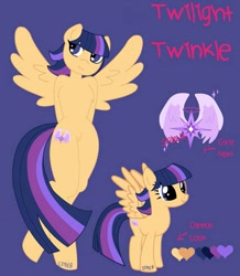 Size: 891x1024 | Tagged: safe, artist:lolitablue, oc, oc only, oc:twilight twinkle, pegasus, pony, semi-anthro, base used, duo, female, mare, offspring, parent:flash sentry, parent:twilight sparkle, parents:flashlight, pegasus oc, reference sheet, wings