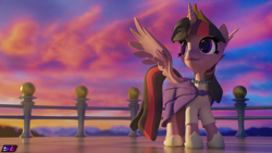 Size: 7680x4320 | Tagged: safe, artist:shadowboltsfm, twilight sparkle, alicorn, pony, mlp fim's tenth anniversary, g4, 3d, absurd file size, absurd resolution, beautiful, blender, clothes, crown, cute, dress, happy birthday mlp:fim, jewelry, regalia, solo, twilight sparkle (alicorn)