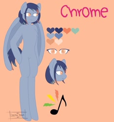 Size: 1024x1100 | Tagged: safe, artist:lolitablue, oc, oc only, oc:google chrome, pegasus, semi-anthro, arm hooves, browser ponies, bust, female, google chrome, pegasus oc, reference sheet, solo, wings