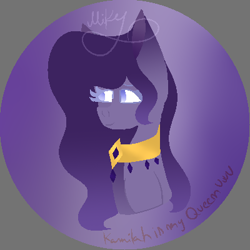 Size: 400x400 | Tagged: safe, artist:thecommandermiky, old art, old design, purple, purple background, purple eyes, simple background