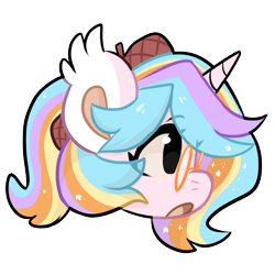 Size: 1000x1000 | Tagged: safe, artist:oofycolorful, oc, oc only, oc:oofy colorful, pony, unicorn, bust, simple background, solo, transparent background