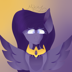 Size: 1400x1400 | Tagged: safe, artist:thecommandermiky, pegasus, pony, female, jewelry, mare, necklace, old design, purple