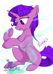 Size: 2480x3508 | Tagged: safe, artist:twiwhite, oc, oc only, oc:molly jasmine, pony, unicorn, high res, simple background, solo, white background