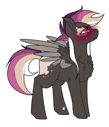 Size: 557x652 | Tagged: safe, artist:cyrinthia, oc, oc only, pegasus, pony, female, mare, simple background, solo, transparent background, two toned wings, wings