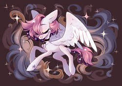 Size: 4093x2894 | Tagged: safe, artist:shore2020, oc, oc only, oc:gem stone, pegasus, pony, eyes closed, female, jewelry, mare, necklace, solo