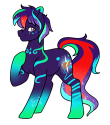 Size: 790x897 | Tagged: safe, artist:silentwolf-oficial, oc, oc only, earth pony, pony, earth pony oc, ethereal mane, hoof on chest, simple background, solo, starry mane, transparent background