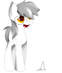 Size: 1643x1955 | Tagged: safe, artist:almaustral, oc, oc only, earth pony, pony, earth pony oc, open mouth, signature, simple background, smiling, solo, white background